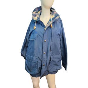 Woolrich Blue Vintage Hooded Jacket Womens Size XL